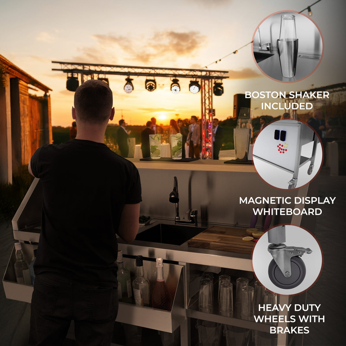 Mobile Cocktail Bar Station - Like New