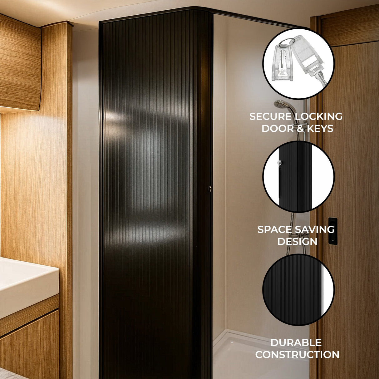 Tambour Shower Door – Black - Used - Good