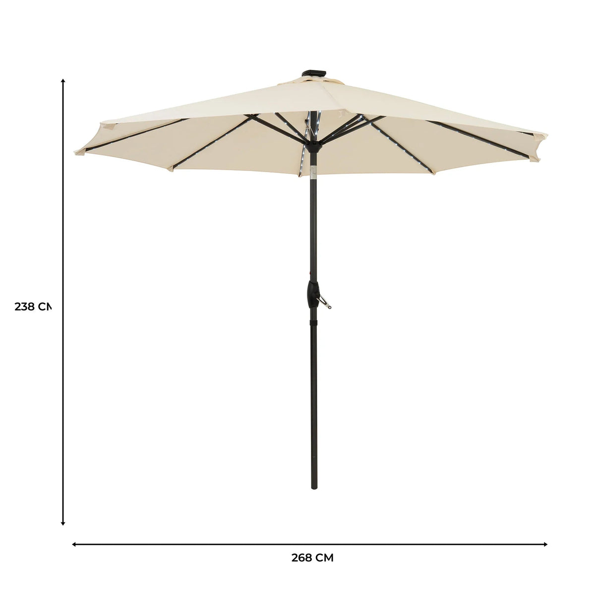 LED Tilt Parasol 2.7m – Cream - Used - Good