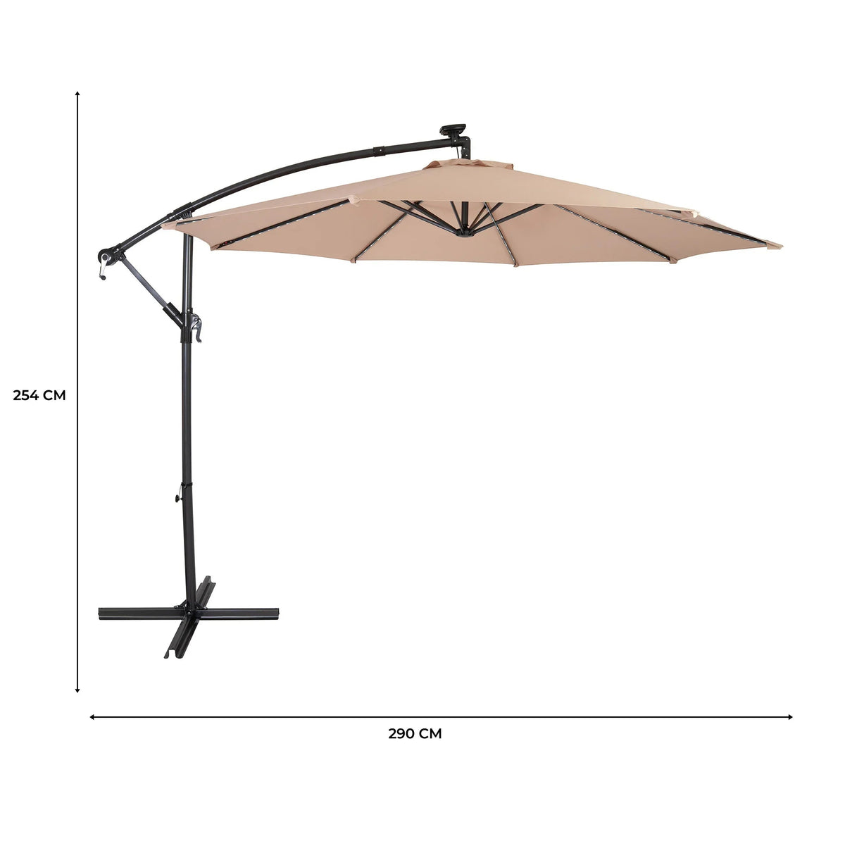 LED Cantilever Parasol 3m – Beige - Like New