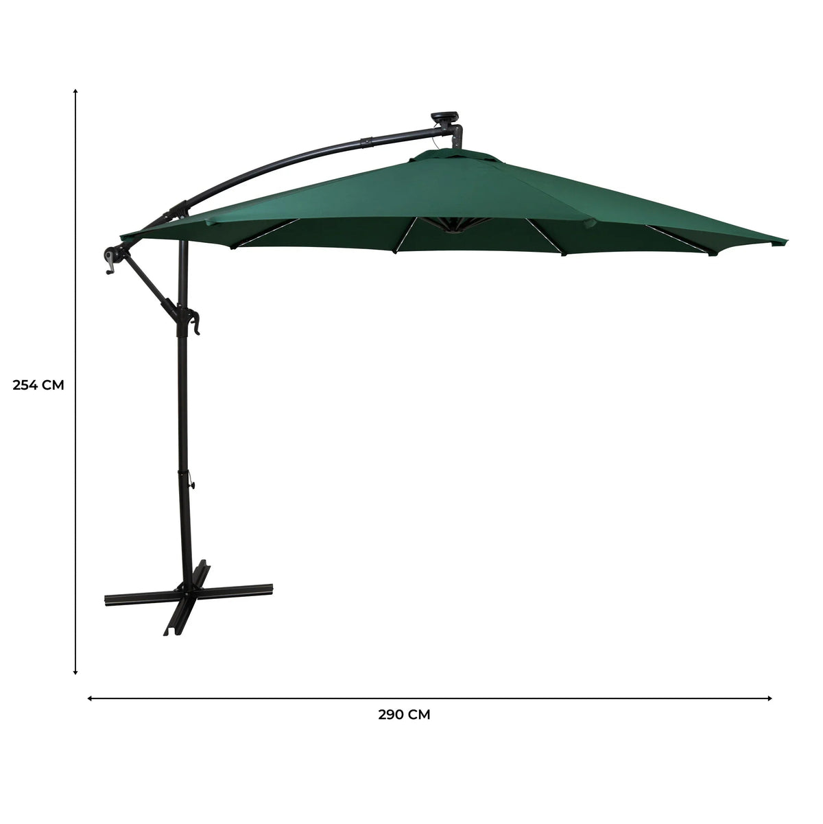 LED Cantilever Parasol 3m – Green - Used - Good