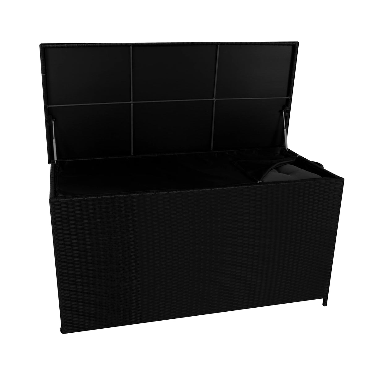 Rattan Cushion Storage Box 700L - Black - Like New