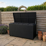 Rattan Cushion Storage Box 700L - Black - Like New