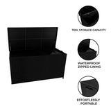 Rattan Cushion Storage Box 700L - Black - Like New