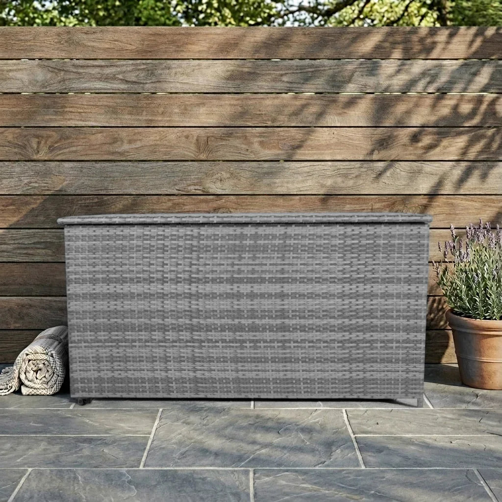 Rattan Cushion Storage Box 700L - Grey - Used - Acceptable