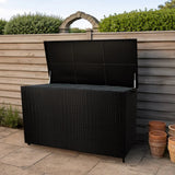 Rattan Cushion Storage Box 996L - Black - Like New