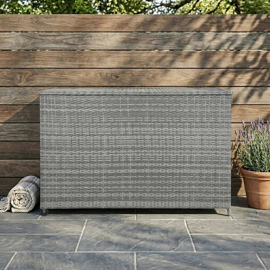 Rattan Cushion Storage Box 996L - Grey - Used - Acceptable
