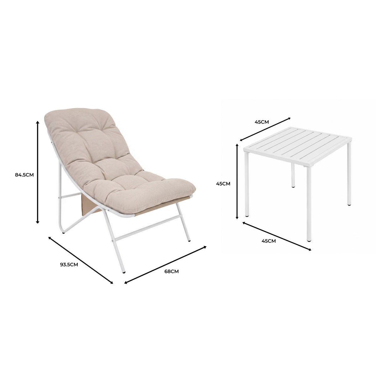 3 Piece Bistro Set - Cream - Used - Good