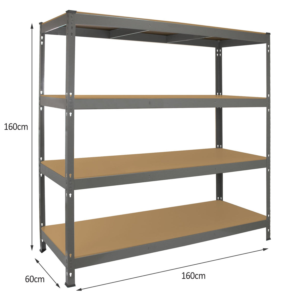 Monster Racking Q-Rax Heavy Duty Storage Shelving, 160cm W, 60cm D, Grey - Like New