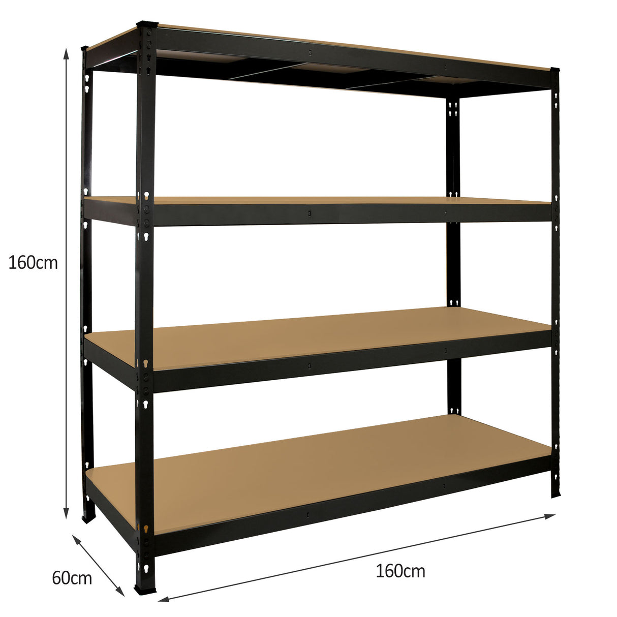 Monster Racking Q-Rax Heavy Duty Storage Shelving, 160cm W, 60cm D, Black - Used - Acceptable