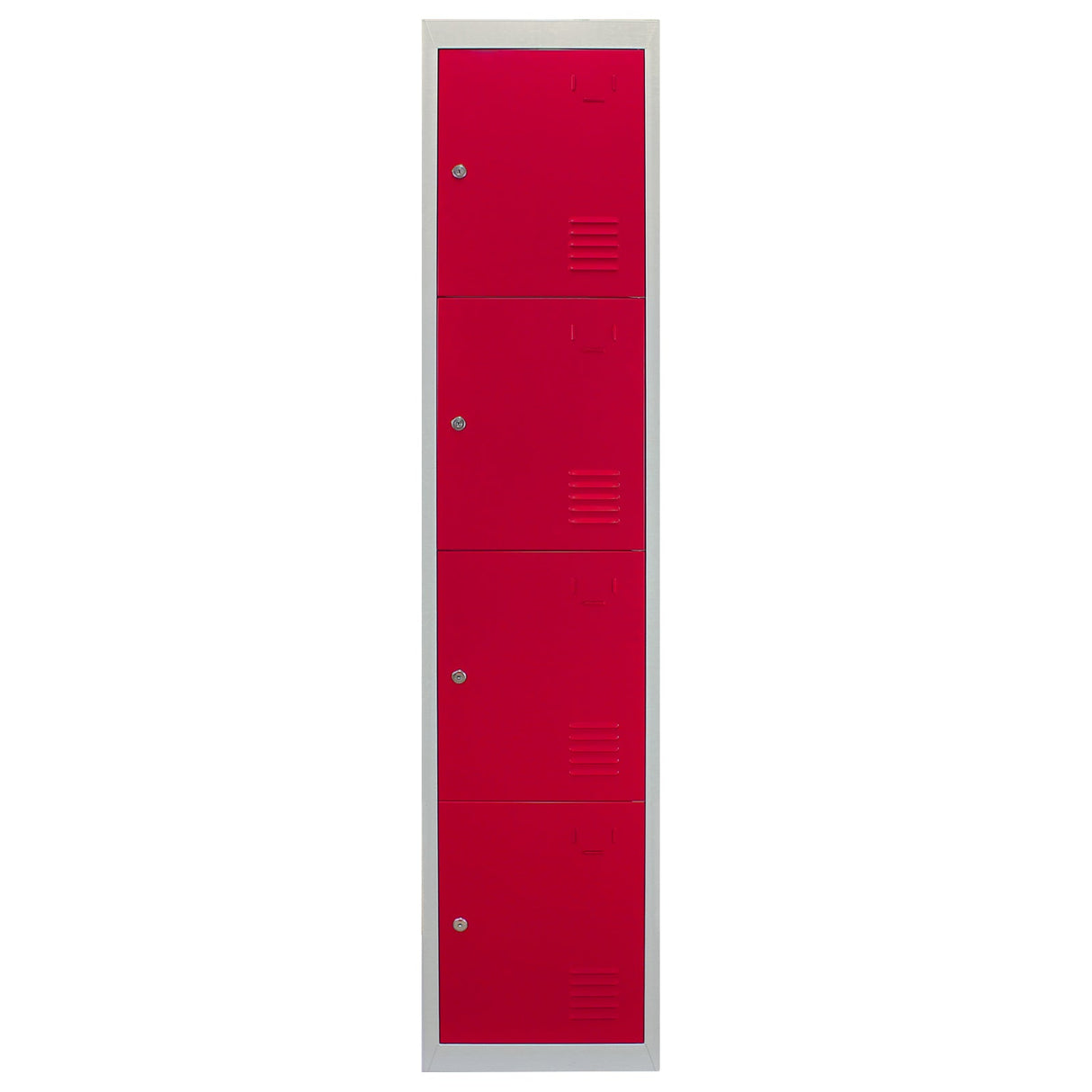 3 x Metal Storage Lockers - Four Doors, Red - Used - Very Good