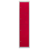 3 x Metal Storage Lockers - Four Doors, Red - Used - Good