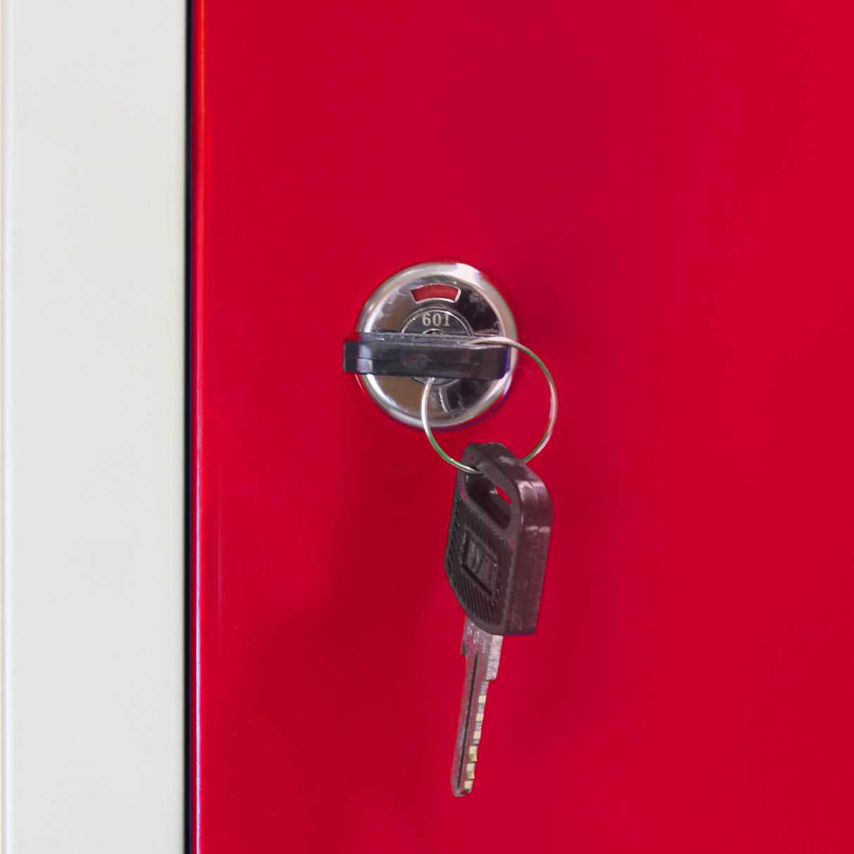 Metal Storage Lockers - Six Doors, Flatpacked, Red - Used - Acceptable