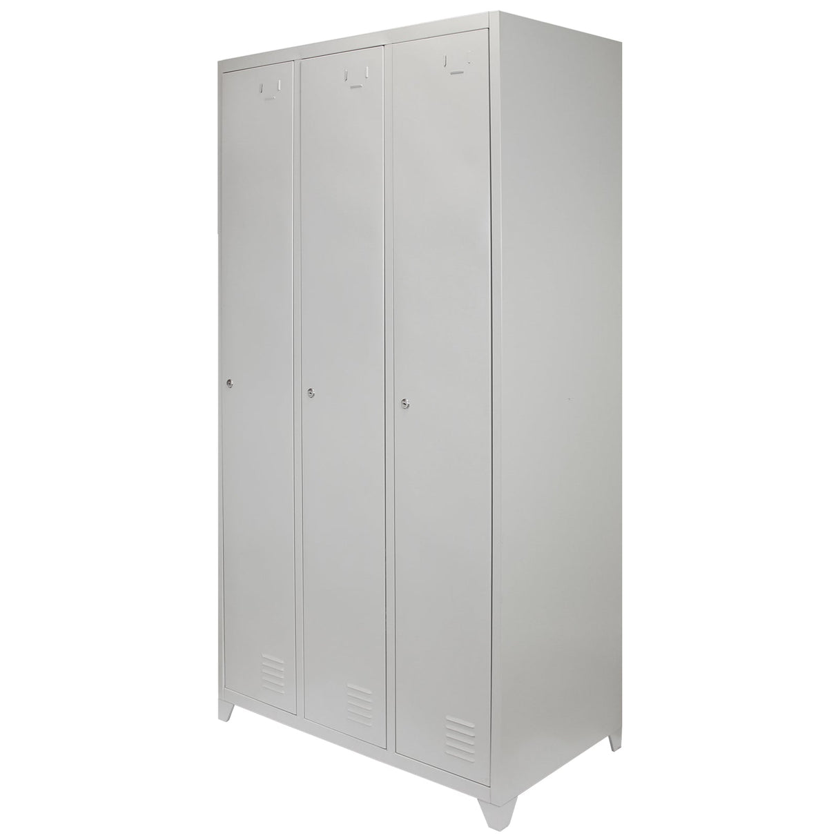 Metal Storage Lockers - Three Doors, Grey - Like New