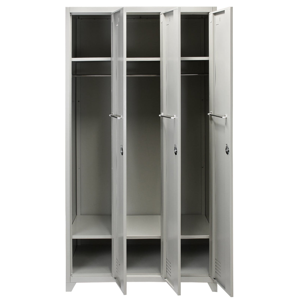 Metal Storage Lockers - Three Doors, Grey - Like New