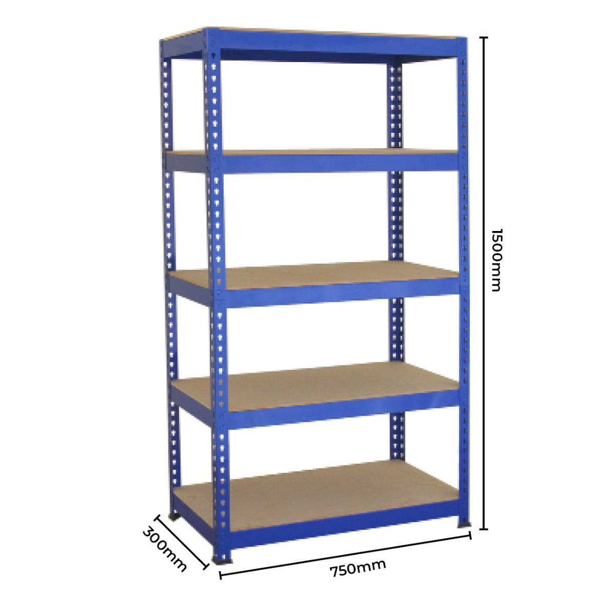 2 x T-RAX Blue Metal Racking Units 75cm x 150cm x 30cm - Used - Good