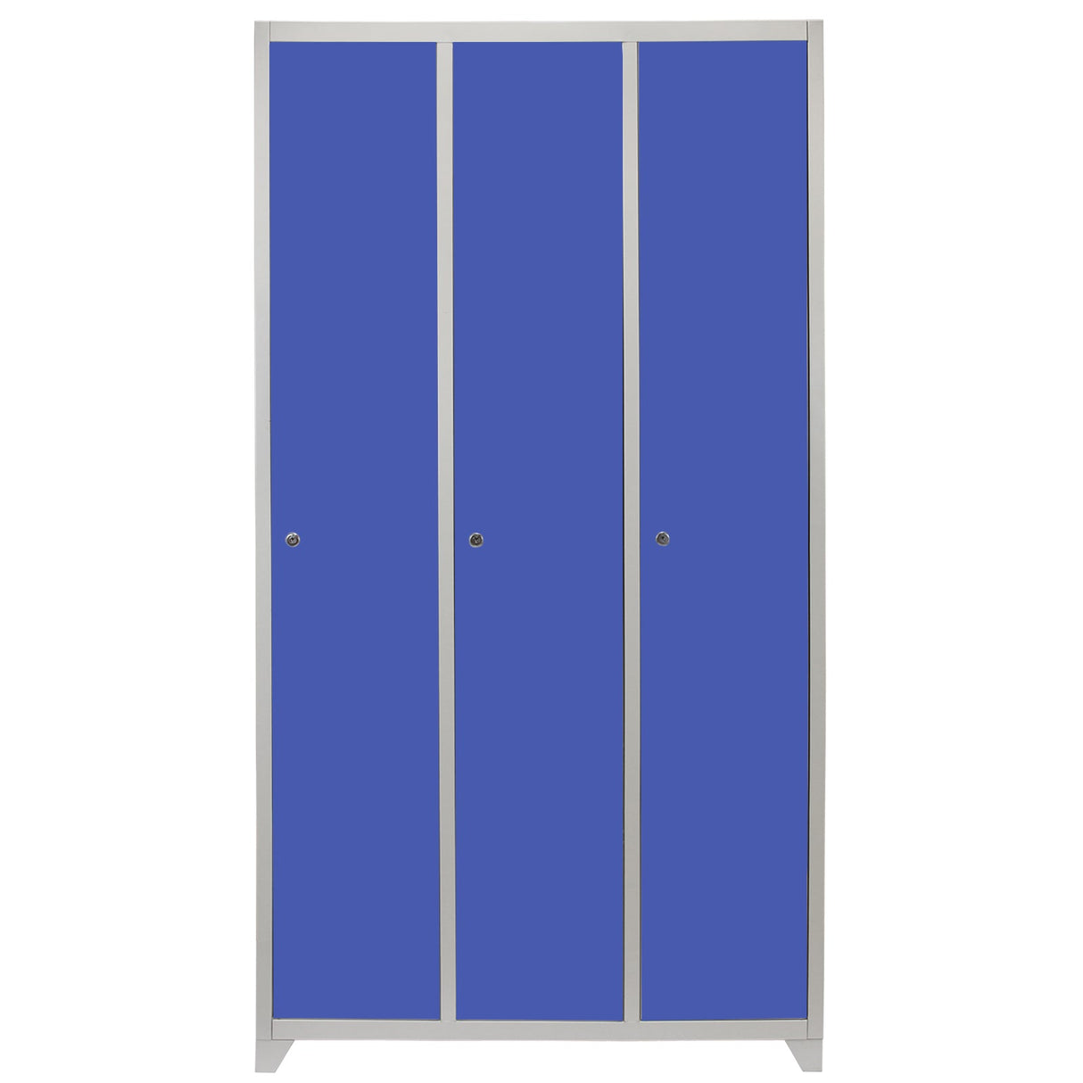 Metal Storage Lockers - Three Doors Wide, Blue - Used - Good