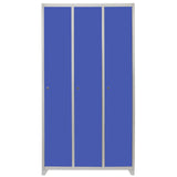 Metal Storage Lockers - Three Doors Wide, Blue - Used - Good