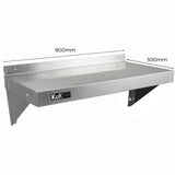 2 x KuKoo Stainless Steel Shelves 900mm x 300mm - Used - Good