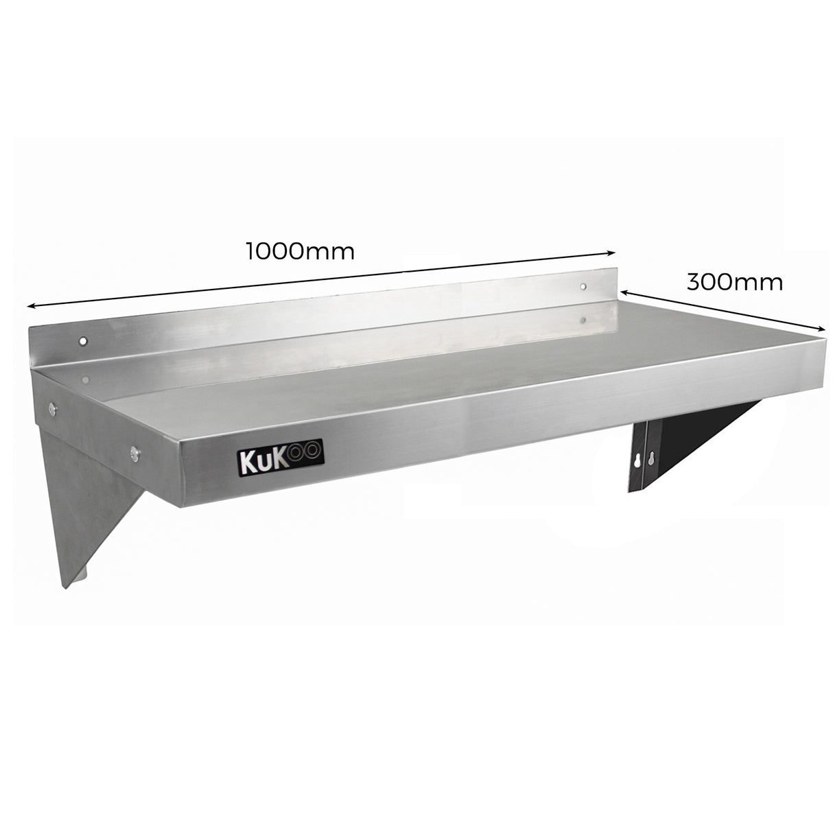 2 x KuKoo Stainless Steel Shelves 1000mm x 300mm - Like New