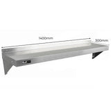 2 x KuKoo Stainless Steel Shelves 1400mm x 300mm - Used - Acceptable