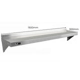 2 x KuKoo Stainless Steel Shelves 1500mm x 300mm - Used - Good