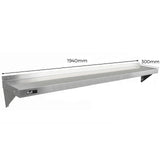 2 x KuKoo Stainless Steel Shelves 1940mm x 300mm - Used - Good
