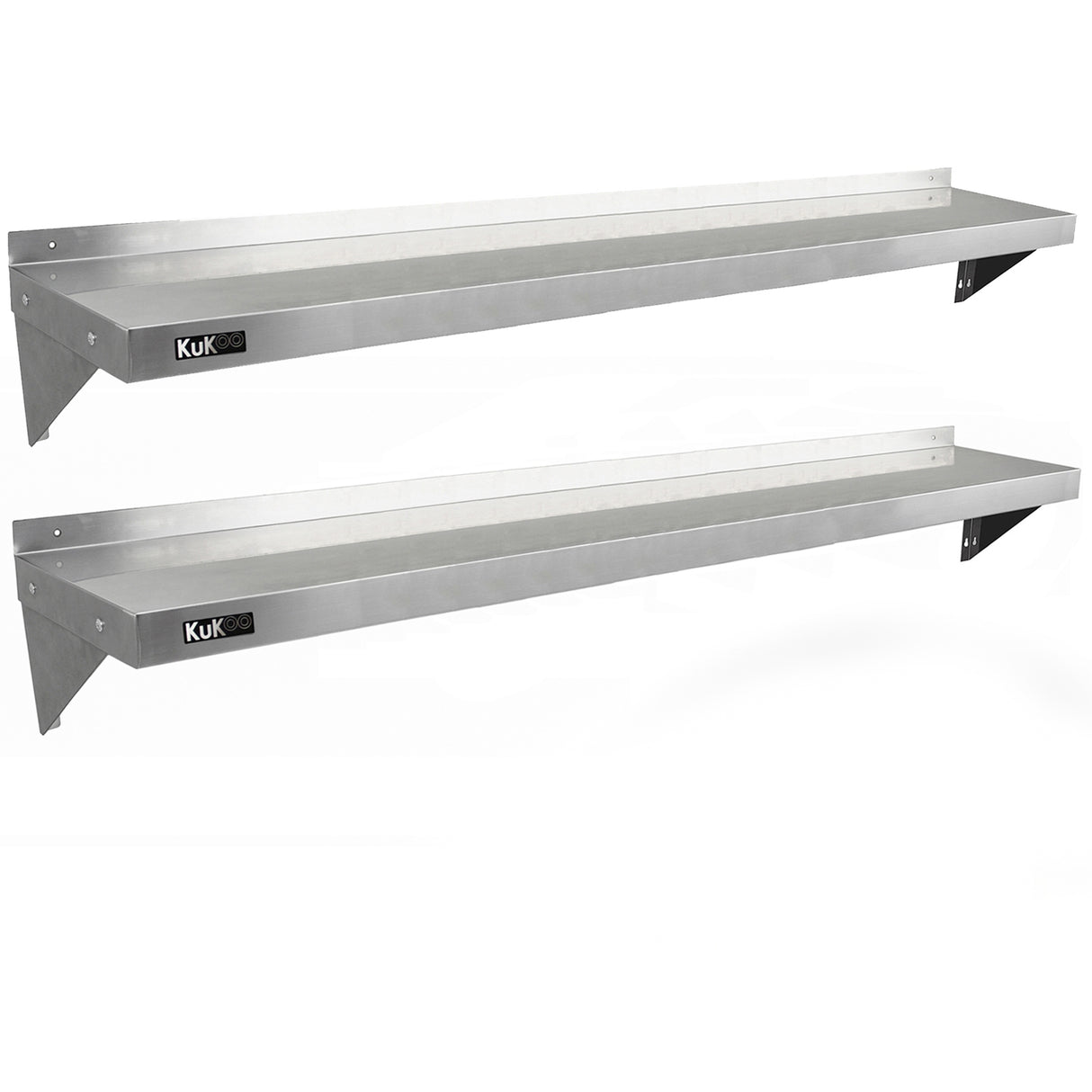 2 x KuKoo Stainless Steel Shelves 1940mm x 300mm - Used - Good
