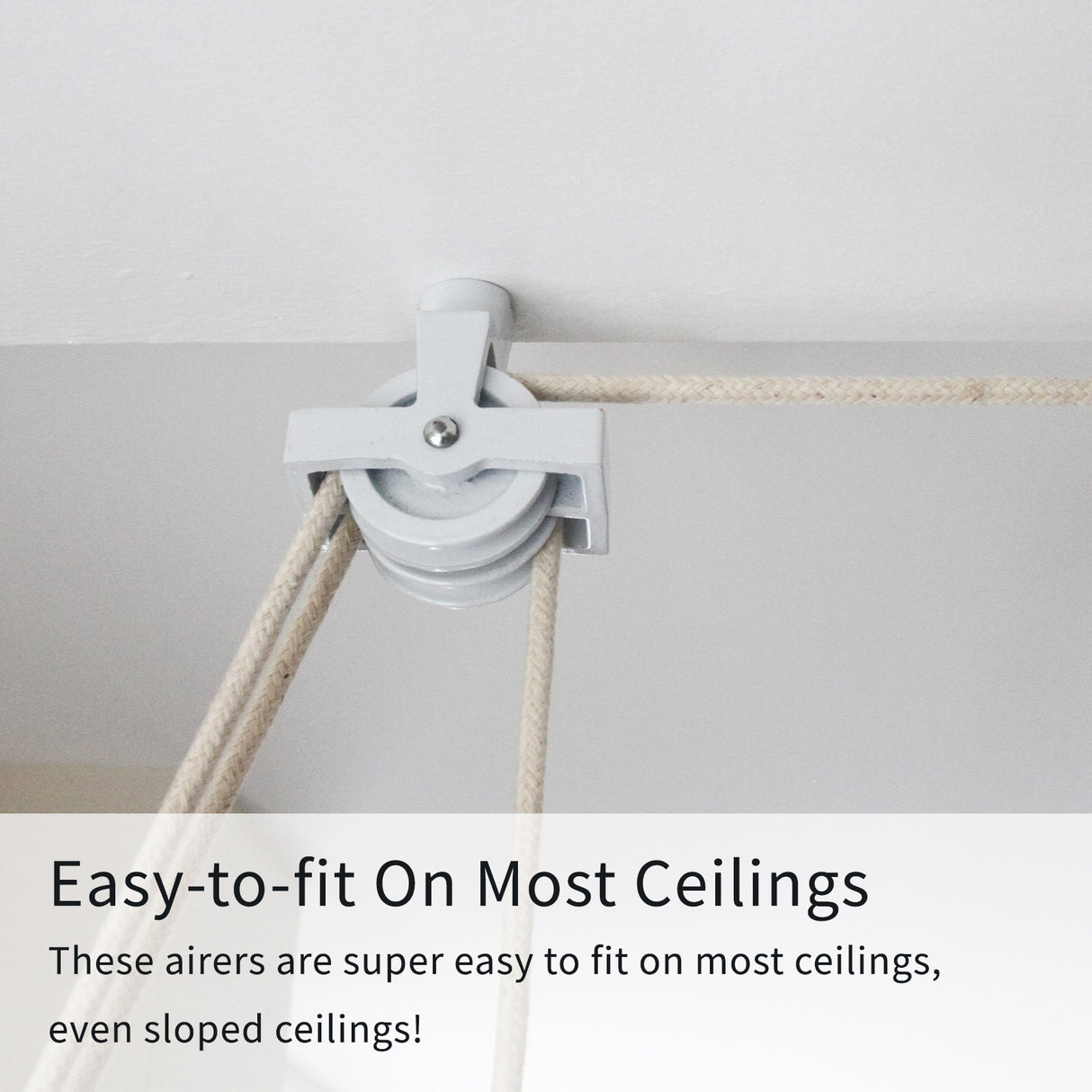 Clothing Airer Ceiling Pulley - White - 1.5m - Used - Acceptable