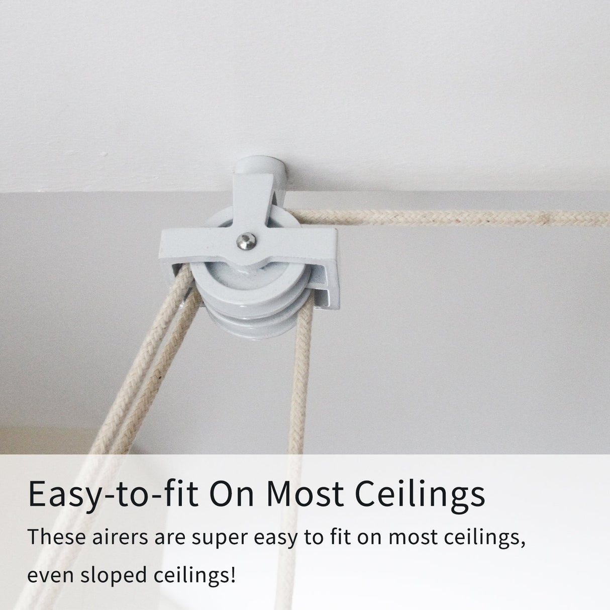 Clothing Airer Ceiling Pulley - White - 1.8m - Used - Acceptable