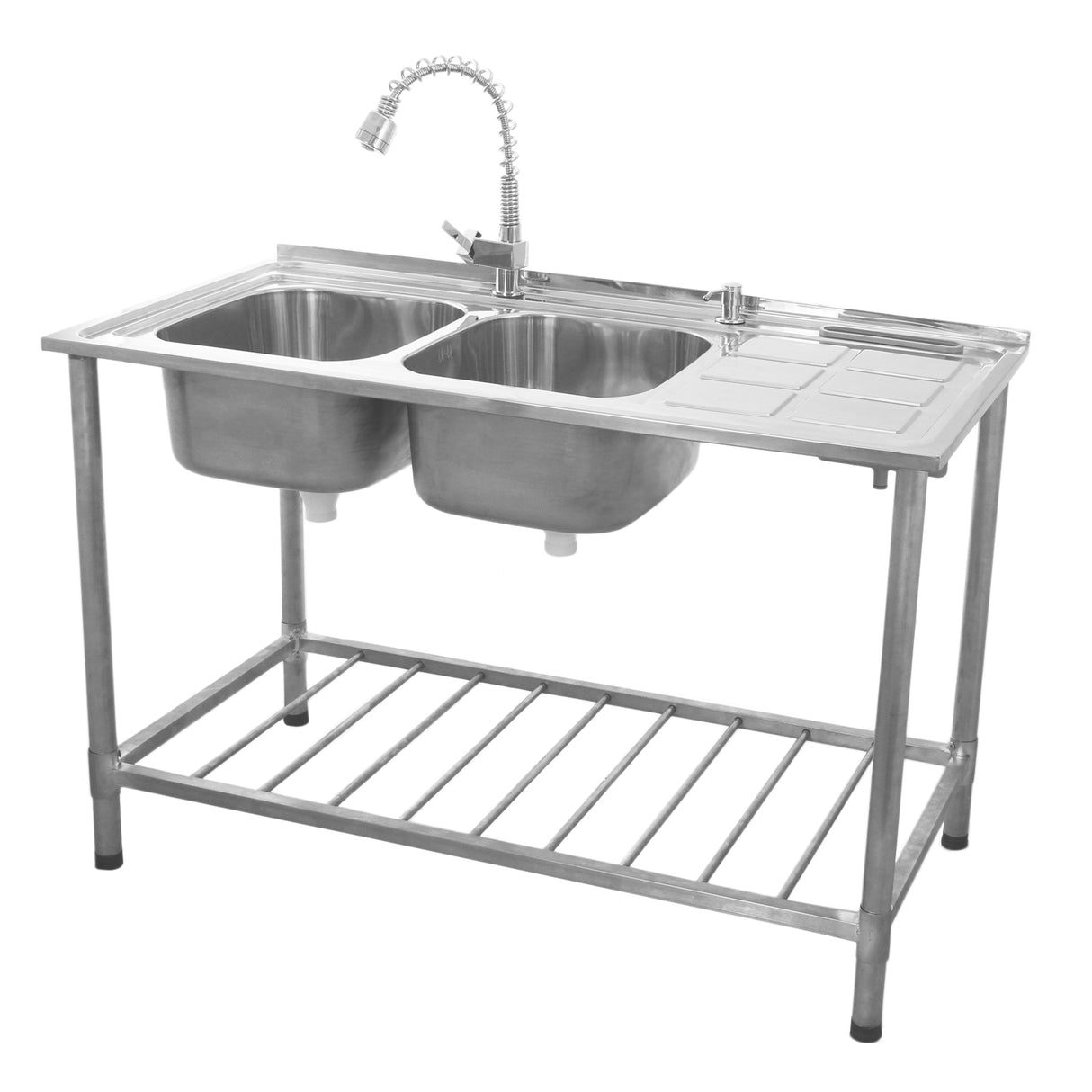 KuKoo Commercial Catering Sink Double Bowl / Right Hand Drainer - Like New