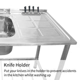 KuKoo Commercial Catering Sink Double Bowl / Right Hand Drainer - Like New