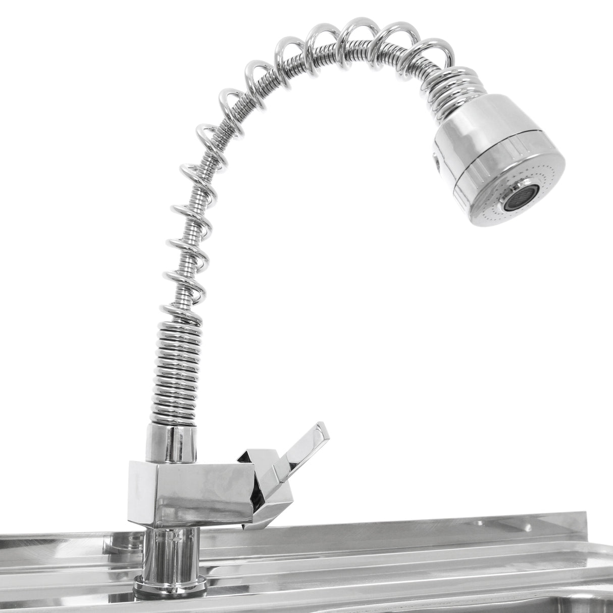 KuKoo Commercial Catering Sink Double Bowl / Left Hand Drainer - Used - Acceptable