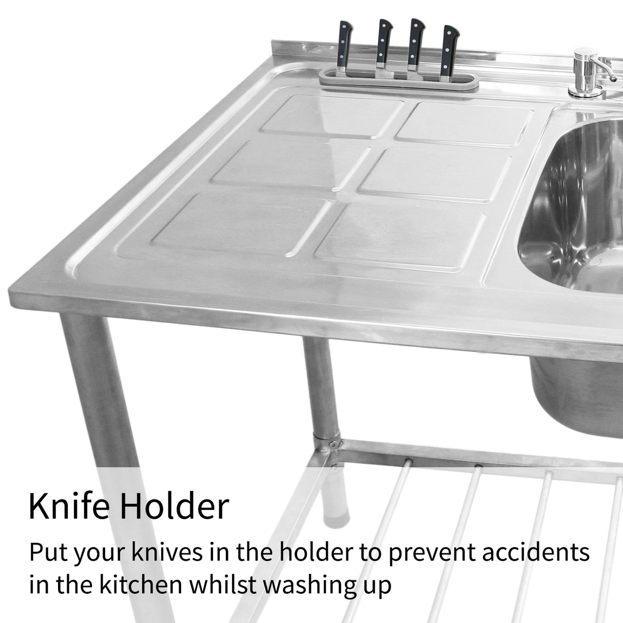 KuKoo Commercial Catering Sink Double Bowl / Left Hand Drainer - Used - Acceptable