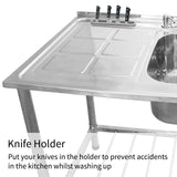 KuKoo Commercial Catering Sink Double Bowl / Left Hand Drainer - Used - Acceptable