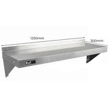 5ft Stainless Steel Catering Bench & 2 x Wall Mounted Shelves - Used - Good