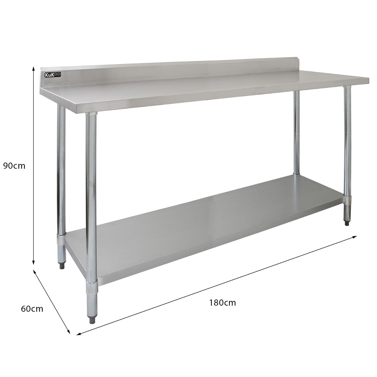 6ft Stainless Steel Catering Bench & 2 x Wall Mounted Shelves - Used - Good