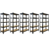 5 x T-RAX Black Metal Racking Units 75cm x 150cm x 30cm - Used - Very Good