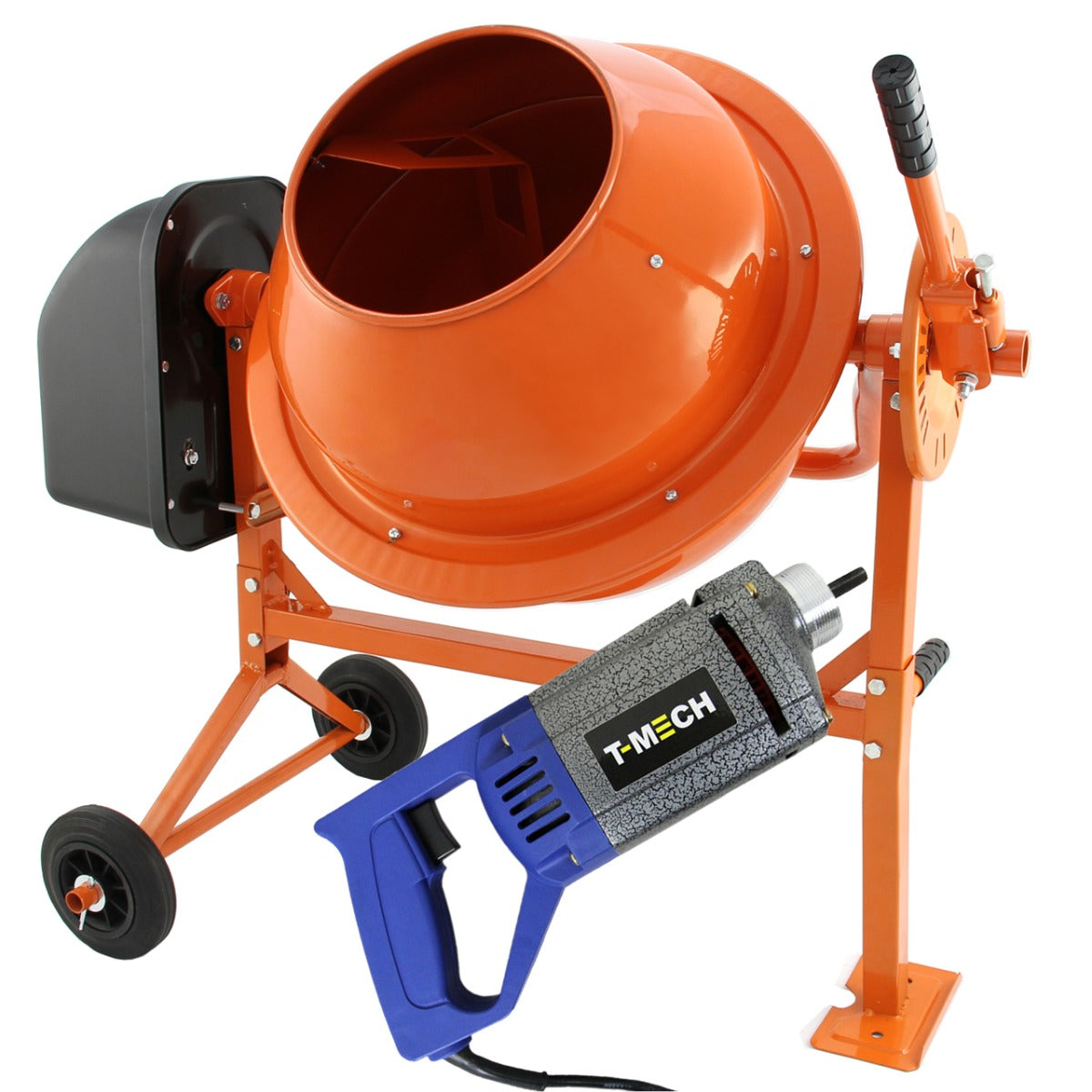 Cement Mixer & Handheld Concrete Vibrator with 2m Shaft - Used - Acceptable