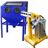 T-Mech Electrostatic Powder Coating Machine & 220L Sandblasting Cabinet - Used - Very Good