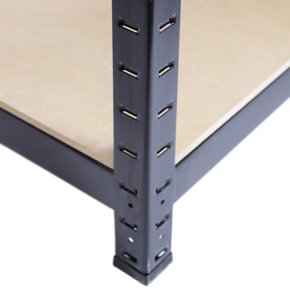 3 x 90cm T-Rax Black Metal Racking Units & Workbench - Like New