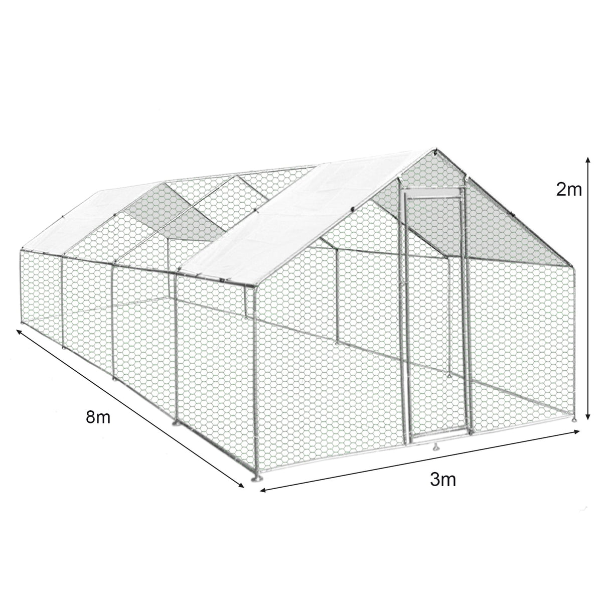 Chicken Run 3m x 8m x 2m - Like New