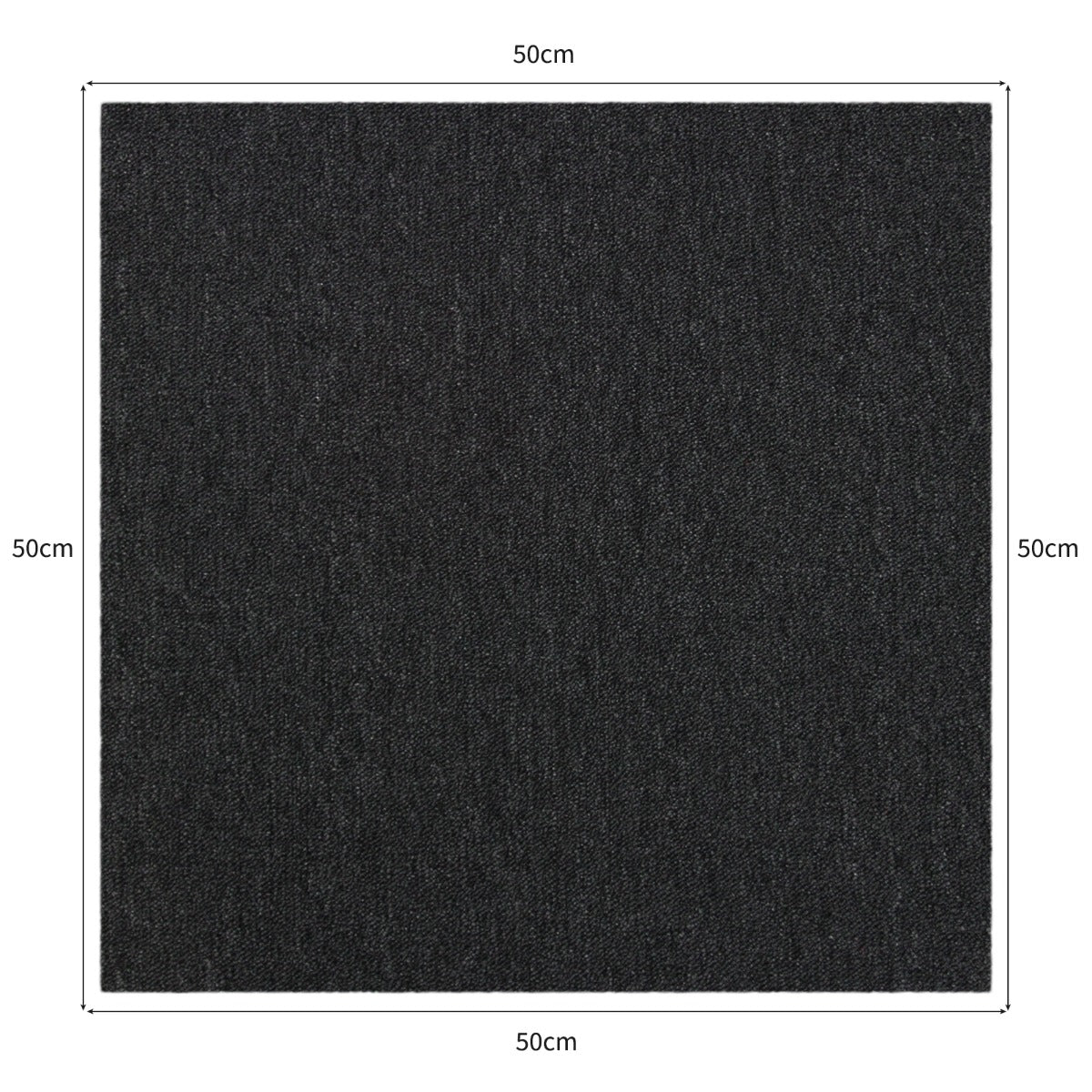 40 x Carpet Tiles Charcoal Black 10m2 - Used - Good