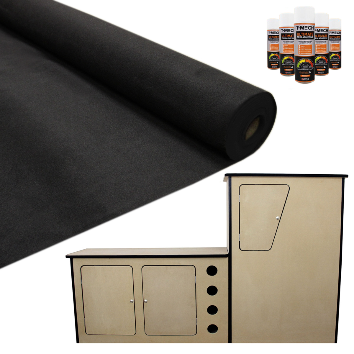 11sqm Black Van Lining & Glue With Camper Kitchen - Used - Very Good