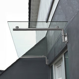 MonsterShop Glass Door Canopy & Brackets, 144cm W, 80cm D - Like New