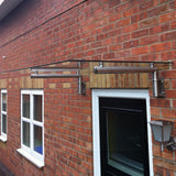 MonsterShop Glass Door Canopy & Brackets, 144cm W, 80cm D - Like New