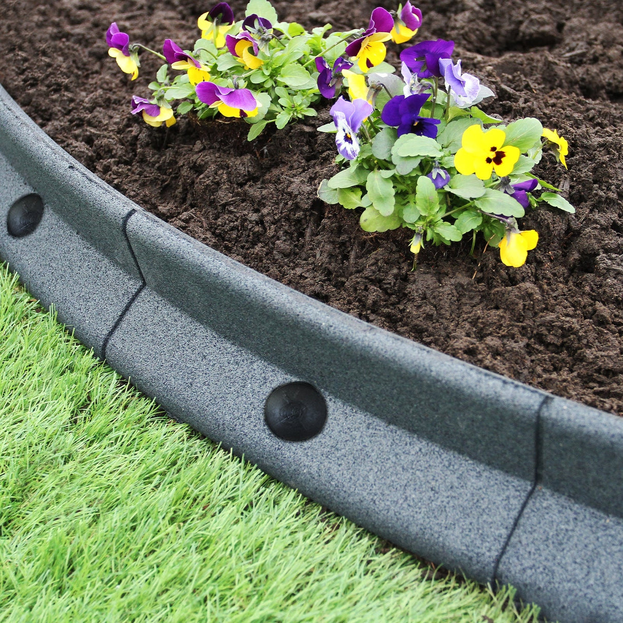 Flexible Lawn Edging Grey 1.2m x 12 - Used - Acceptable