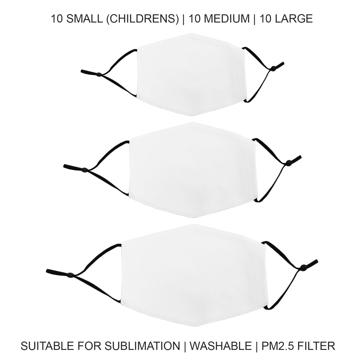 Face Masks Sublimation Blanks Bundle / 30 Pack - Used - Good