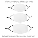 Face Masks Sublimation Blanks Bundle / 50 Pack - Used - Acceptable