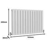 Designer Flat Panel Radiators Gloss White 600mm x 910mm - Used - Good
